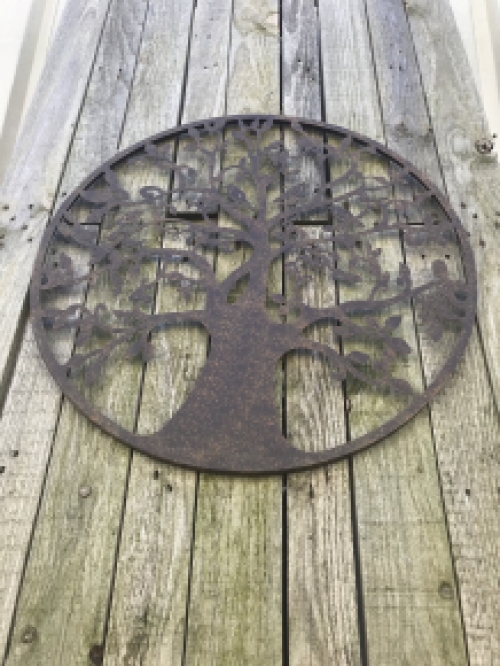 Metal wall ornament 'the tree of life', with birds