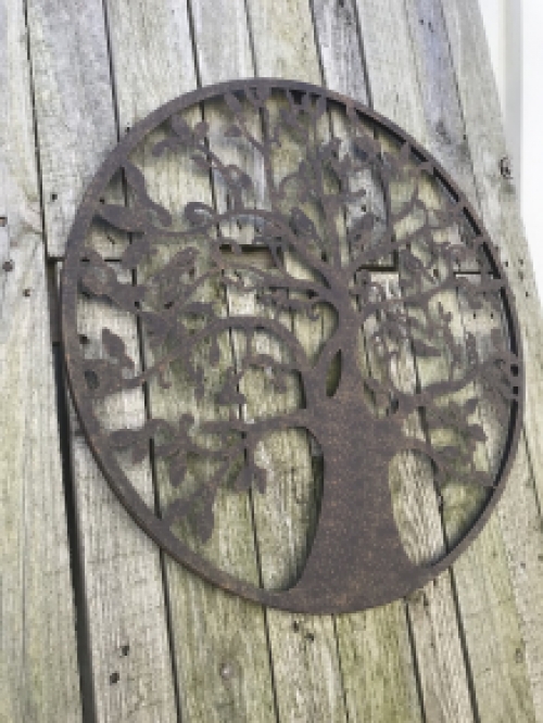 Metal wall ornament 'the tree of life', with birds