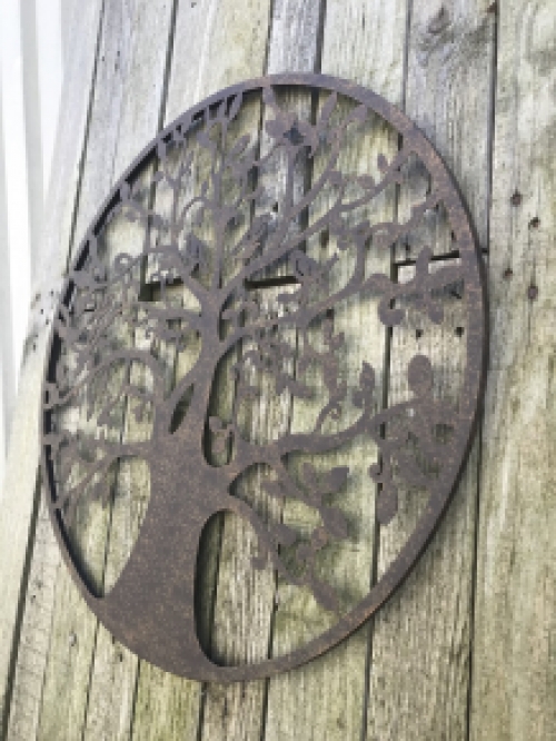 Wandschmuck aus Metall 'Baum des Lebens', mit Vögeln