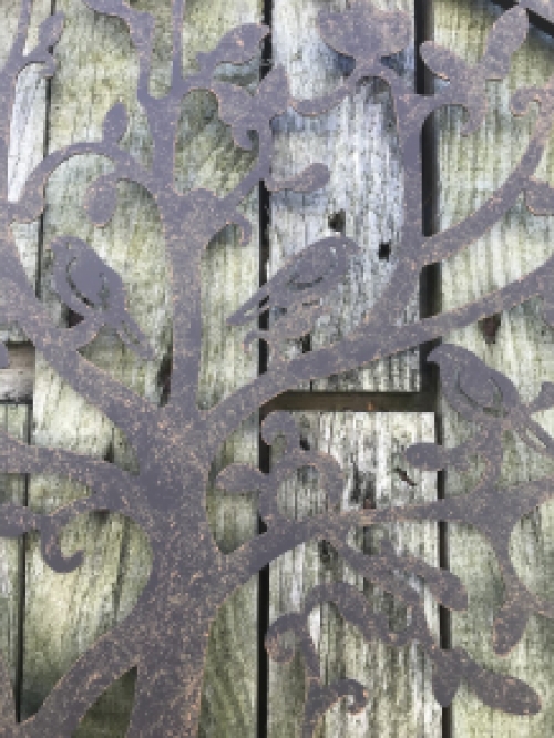 Metal wall ornament 'the tree of life', with birds