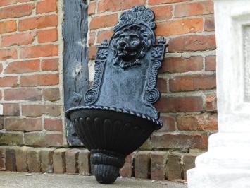 Wandbrunnen Löwe – Schwarz – 75 cm – Gusseisen