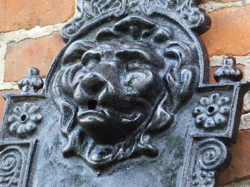 Wandbrunnen Löwe – Schwarz – 75 cm – Gusseisen