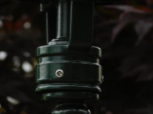 Nostalgische tuinlamp / wandlamp, aluminium - groen, sierlijke arm + kleine kap