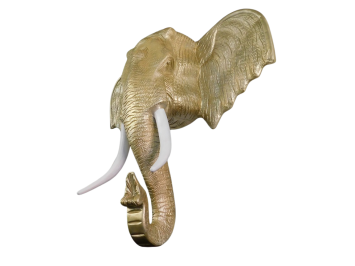 Elephant Head Wall Ornament XXL - 105 cm - Light Gold - Polystone