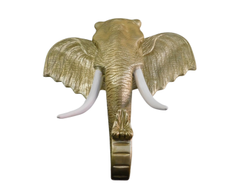 Elephant Head Wall Ornament XXL - 105 cm - Light Gold - Polystone