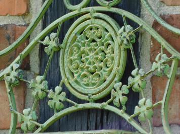 Vintage Wandregal mit Haken - Altgrün - Schmiedeeisen