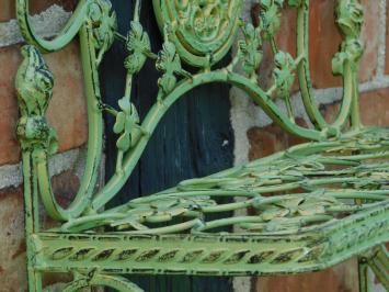 Vintage Wall Rack with Hooks - Old Green - Wrought Iron