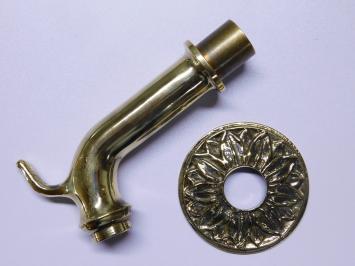 Water spout with rosette - Brass 