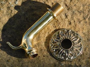 Water spout with rosette - Brass 