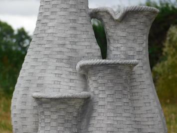 Wasserspeier mit 4 Krügen – 70 x 40 cm – Stein