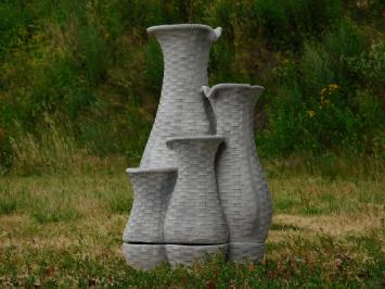 Wasserspeier mit 4 Krügen – 70 x 40 cm – Stein