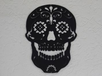Wall sign Skull - 40 cm - Matt Black - Metal
