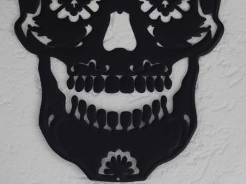 Wandbord Skull - 40 cm - Mat Zwart - Metaal