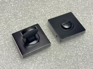 WC-Schloss – mattschwarzer Verschluss – Aluminiumschloss auf Rosette