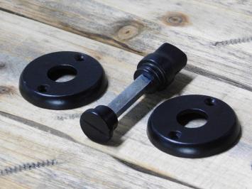 WC lock - cast iron - black - for toilet and bathroom doors