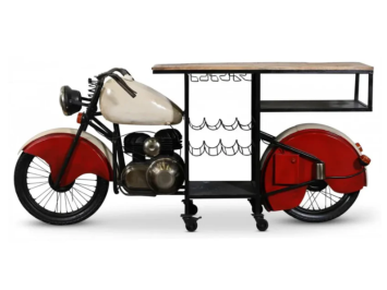 Vintage Motor Bartafel / Wijnbar – Industriële Blikvanger – ca. 225 cm breed