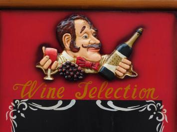 Classic Wall Sign Wood -Wine Selection - 3D