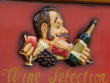 Klassiek Wandbord Hout - Wine Selection - 3D