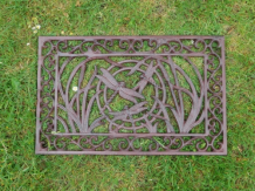 Wall ornament / doormat with dragonflies - cast iron