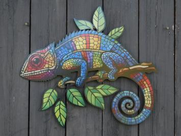 Lizard Wall Ornament - 45 x 40 cm - Full Color - Metal