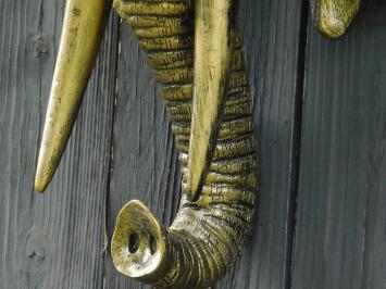 Wandornament Elefant - Gold mit Schwarz - Polystone