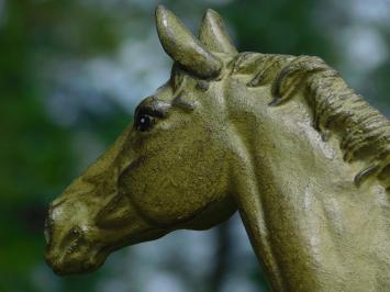 Statue Horse - olive green - solid iron