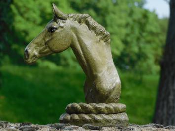 Beeld Paard - olijfgroen - massief ijzer