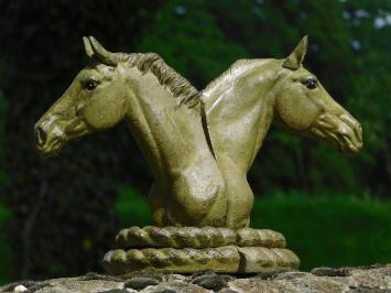 Set of 2 Horse Statues - olive green - bookends