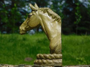 Set of 2 Horse Statues - olive green - bookends