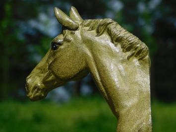 Set van 2 Paardenbeelden - olijfgroen - boekensteunen