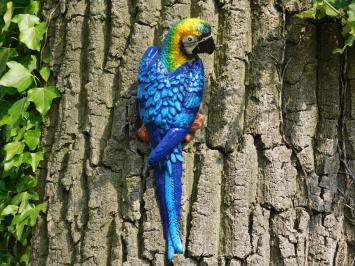 Blauer Papagei - Gusseisen - Wanddekoration