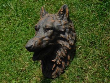 Wolf head with water spout - 45 x 35 cm - Stone