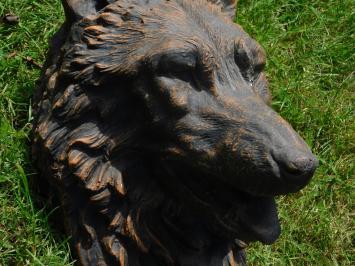 Wolf head with water spout - 45 x 35 cm - Stone