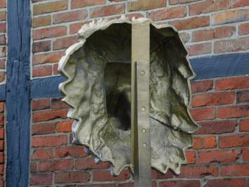 Unikat: Großer Löwenkopf auf Ständer - 120 cm - Messing - Alu