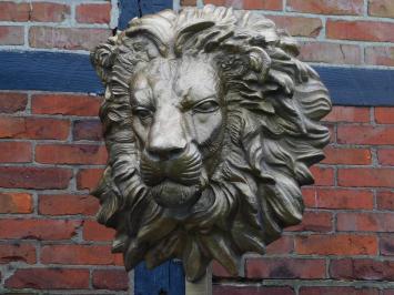 One-off: Large Lion's Head on Stand - 120 cm - Metal