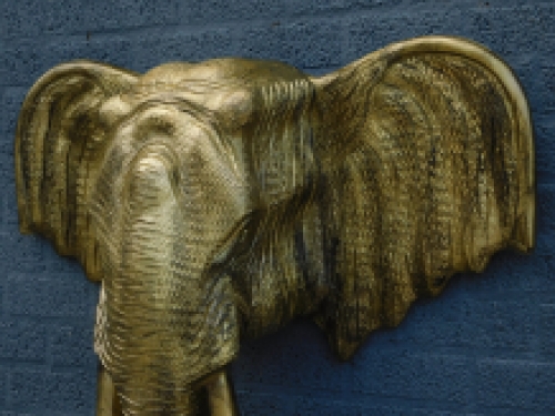 Elefantenkopf-Wandornament XXL - 105 cm - Gold/Schwarz - Polystone