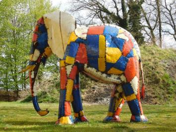 XXL Handgemaakte Olifant – Metaal – ca. 230 cm – Afrikaans Design