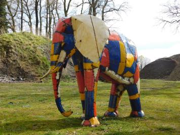 XXL Handgemaakte Olifant – Metaal – ca. 230 cm – Afrikaans Design