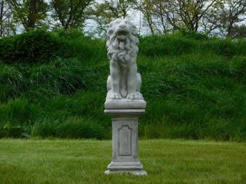 Seated Lion on Pedestal - 95 cm - Stone