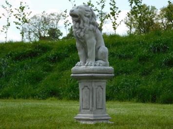 Seated Lion on Pedestal - 95 cm - Stone