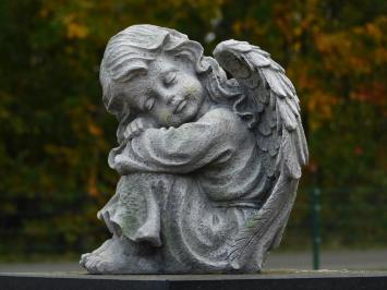 Sitting angel - 25 cm - polystone - detailed