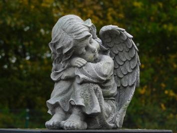 Sitting angel - 25 cm - polystone - detailed