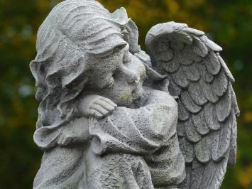 Sitting angel - 25 cm - polystone - detailed