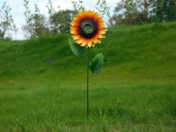 Handgefertigte Sonnenblume - Gartenstab 84 cm - Metall
