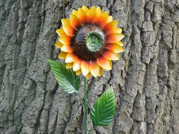 Handmade Sunflower - garden stick 84 cm - metal