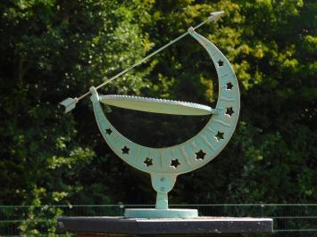 Elegante Sonnenuhr – 40 cm – Türkis – Gusseisen