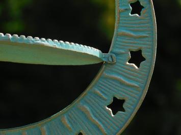 Elegante Sonnenuhr – 40 cm – Türkis – Gusseisen